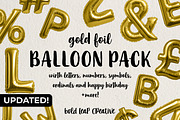 Gold Foil Balloon Pack, an Object Graphic by Bold Leap Creative (Thumbnail 1 of 9)