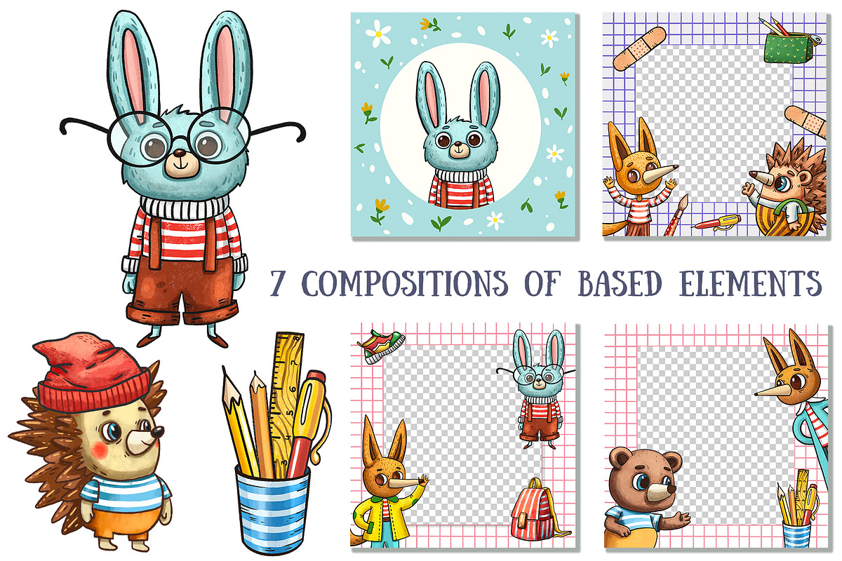 Forest School - Clip Art Set, an Animal Illustration by Mashamashastu (Photo 7 of 9)