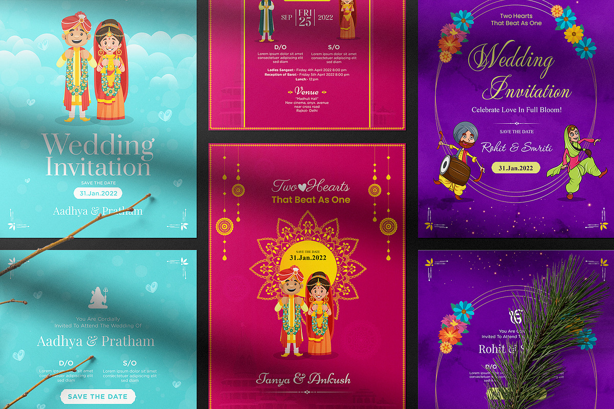 Wedding Invitation Cards Design, an Invitation Template by Creative Hatti (Photo 2 of 6)