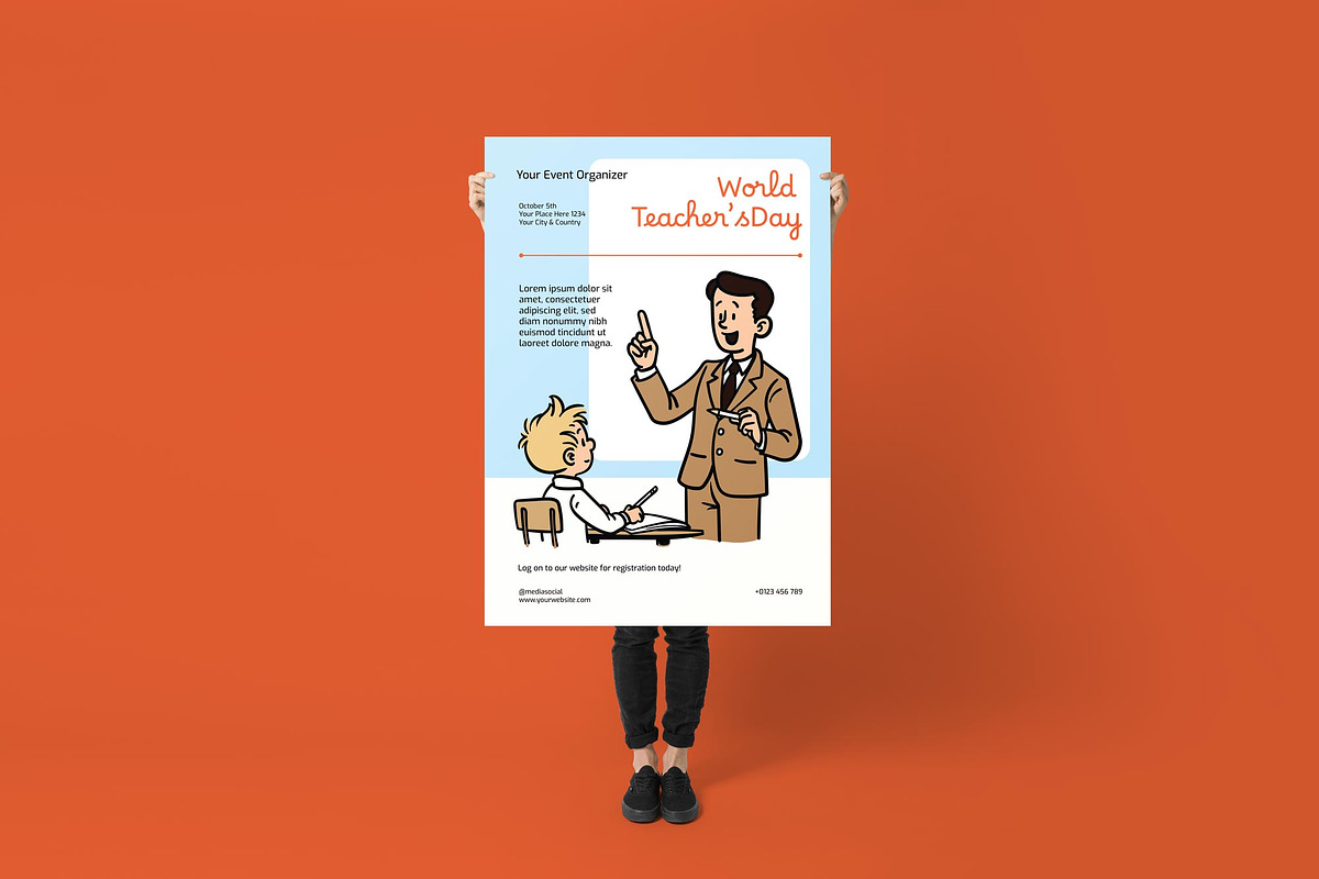 World Teacher’s Day Poster/ Flyer, a Flyer Template by Juru Rancang Graphic (Photo 3 of 3)