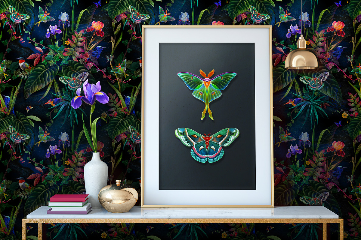 Tropical paradise. Midnight green, a Pattern Graphic by OlgaSoi007 (Photo 3 of 8)