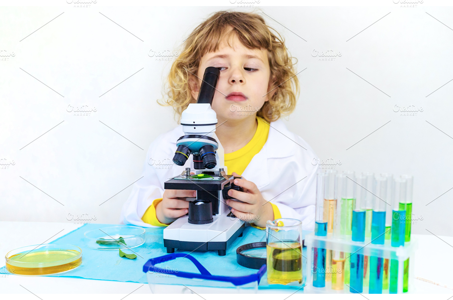 Laboratory examination of a child, a Technology Photo by yanadjana