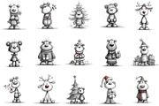 Christmas Teddy Bear Clipart, an Illustration by Designking (Thumbnail 2 of 5)
