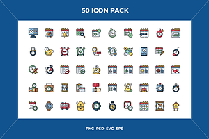 Time and date icons, an Outline Icon by Wencory