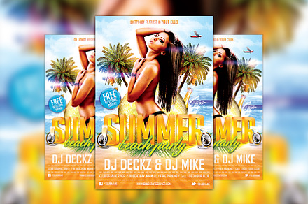 Hot Summer Beach Flyer Template, a Flyer Template by Flyermind