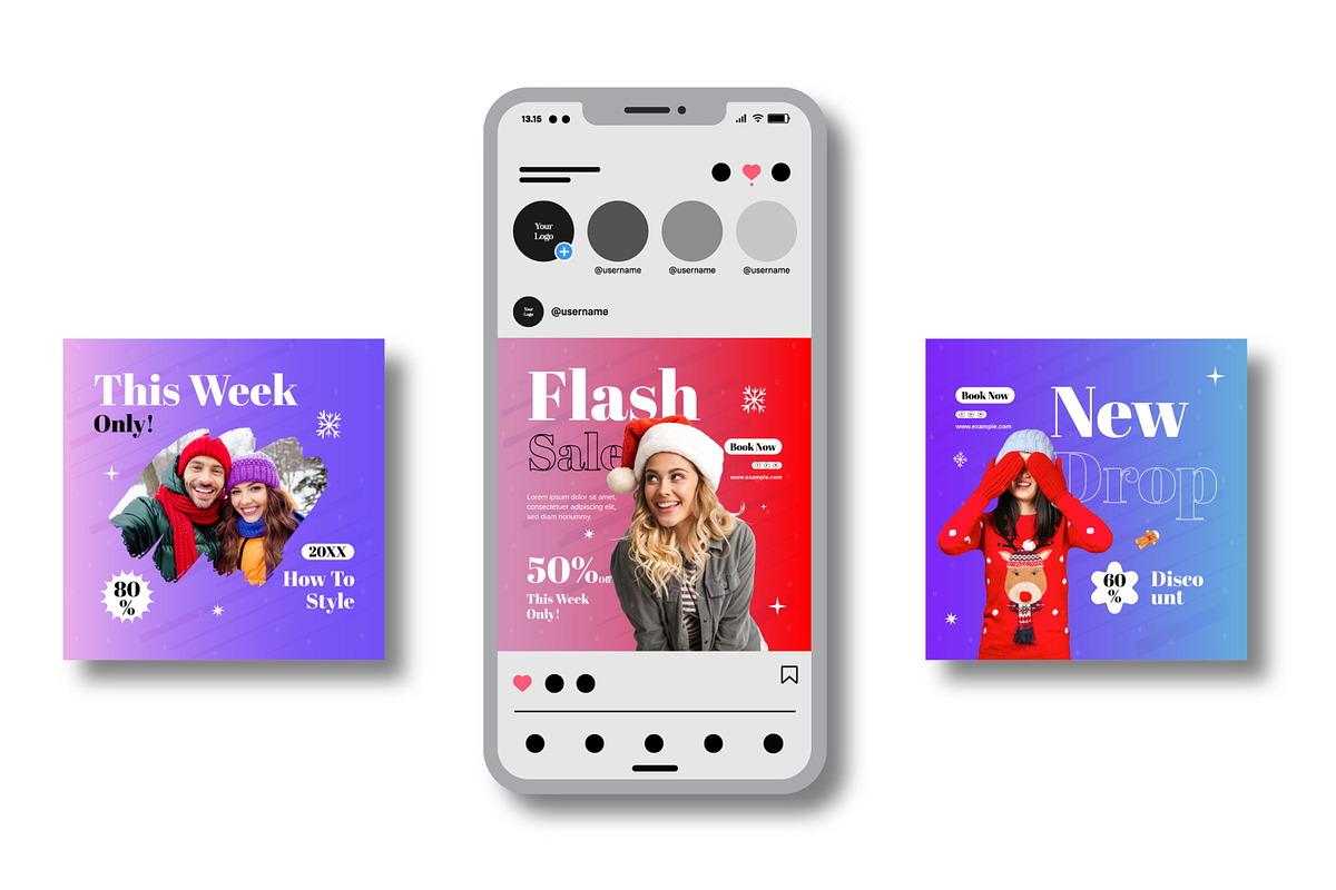 Winter Social Media Post Template, a Social Media Template by MightyDesign (Photo 2 of 6)