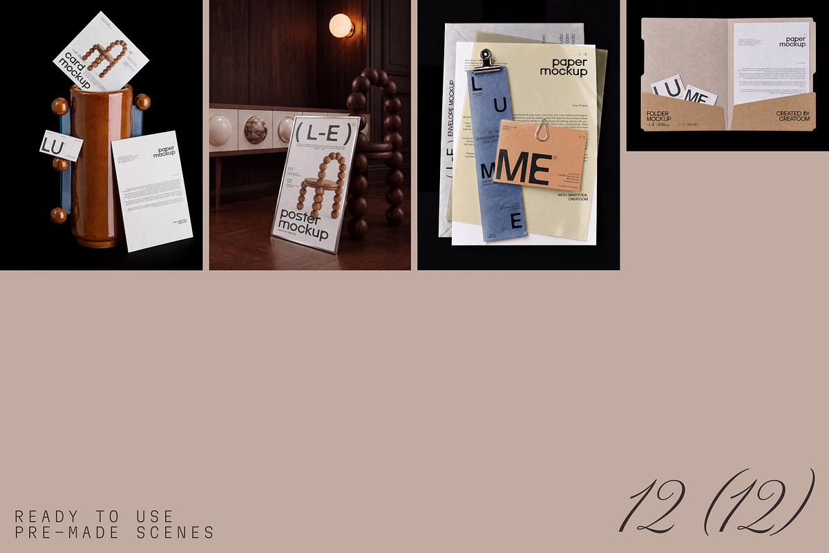 LUME - Stationery Mockups (12 PSD), a Books & Magazine Mockup by Creatoom (Photo 6 of 13)