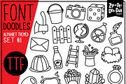 Alphabet Doodle Font 1, a Handwritten Font by Zip-A-Dee-Doo-Dah Designs (Thumbnail 1 of 2)