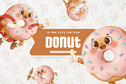 Lovely Donut Mascot Cute Cartoon, a Food Illustration by Gohsantosa (Thumbnail 1 of 4)
