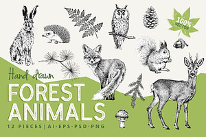 Dotwork Forest Animals