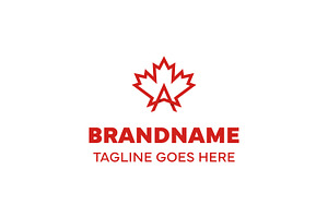Letter A Maple Leaf Logo, a Templates & Theme by Pray Art Design Studio