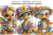 Whimsical Duck Clipart Bundle, an Illustration by designcity5 (Thumbnail 1 of 5)