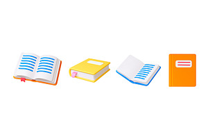 Book 3d icon. Isolated books, open, an Object Illustration by Valerie Bodnar