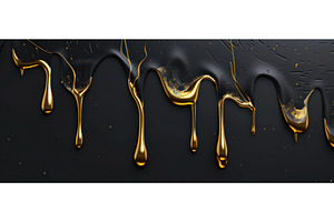 Gold Drips on Black Textured, an Arts & Entertainment Photo by piter.goskov