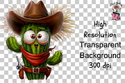 Cactus with Cowboy Hat PNG Bundle, a Graphic by Clipart Bloom (Thumbnail 12 of 15)