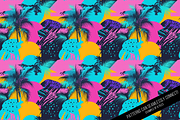 Tropical 80s Retrowave Digital Paper, a Pattern Graphic by Chromolume Studio (Thumbnail 13 of 15)