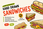 Sandwich Doodles & Food Clipart, a Food Illustration by Oktyabr (Thumbnail 1 of 5)