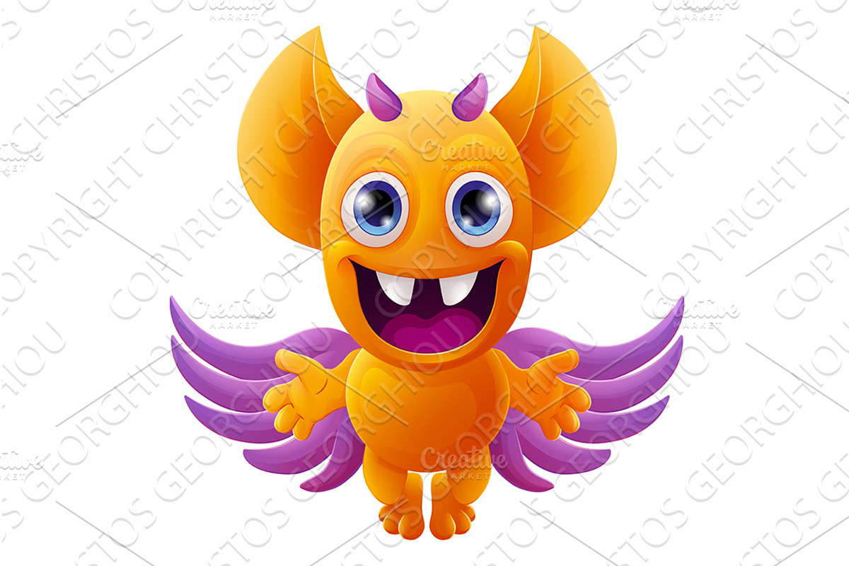 Monster Alien Cute Cartoon Funny, an Illustration by Christos Georghiou
