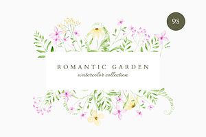 ROMANTIC GARDEN Watercolor Flowers