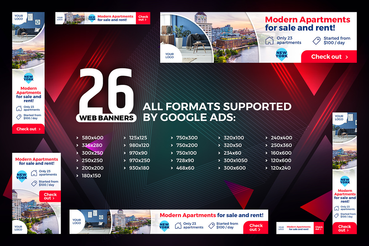 26 Web Banners for Google Adwords, a Templates & Theme by Better Be a Designer (Photo 6 of 6)