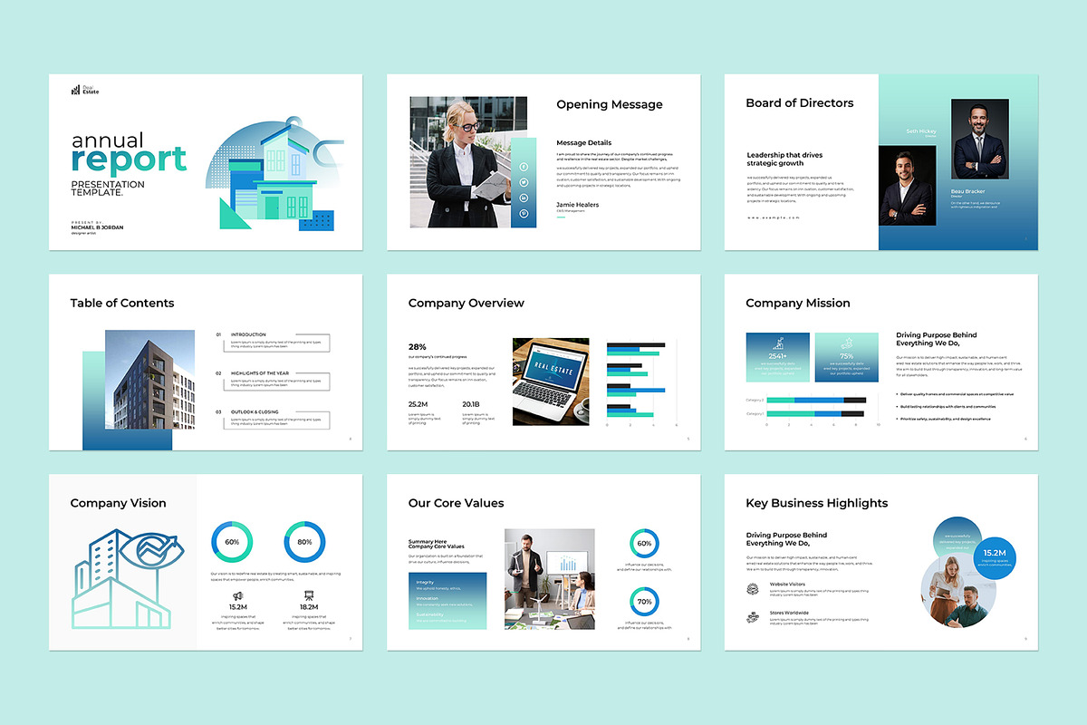 Annual report Presentation Template preview 5