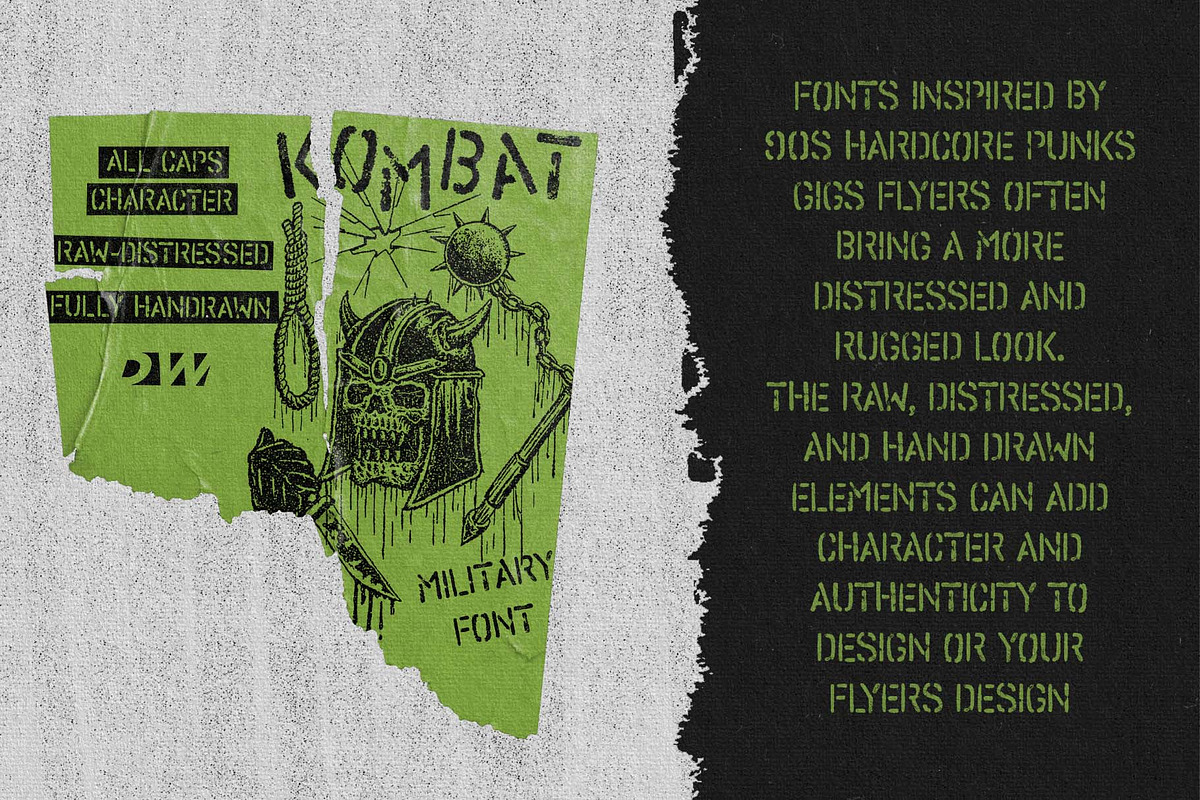 DW KOMBAT MILITARY, a Handwritten Font by Dawaii Goods (Photo 5 of 7)