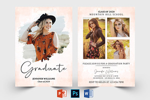 Graduation Announcement Template, a Card Template by Designscozy
