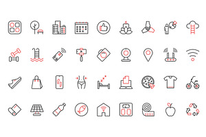 Modern life symbols icons, an Object Illustration by Lemberg Vector