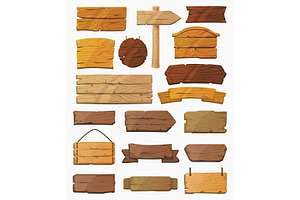 Set Of Isolated Pointers Signs Or Wooden Planks