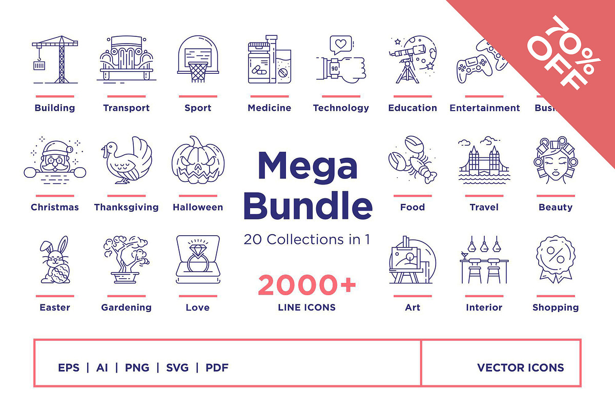 Mega Bundle 20 in 1, an Outline Icon by iStar Design (Photo 1 of 22)