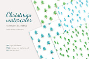 Christmas watercolor patterns, a Pattern Graphic by Magnia (Thumbnail 1 of 5)