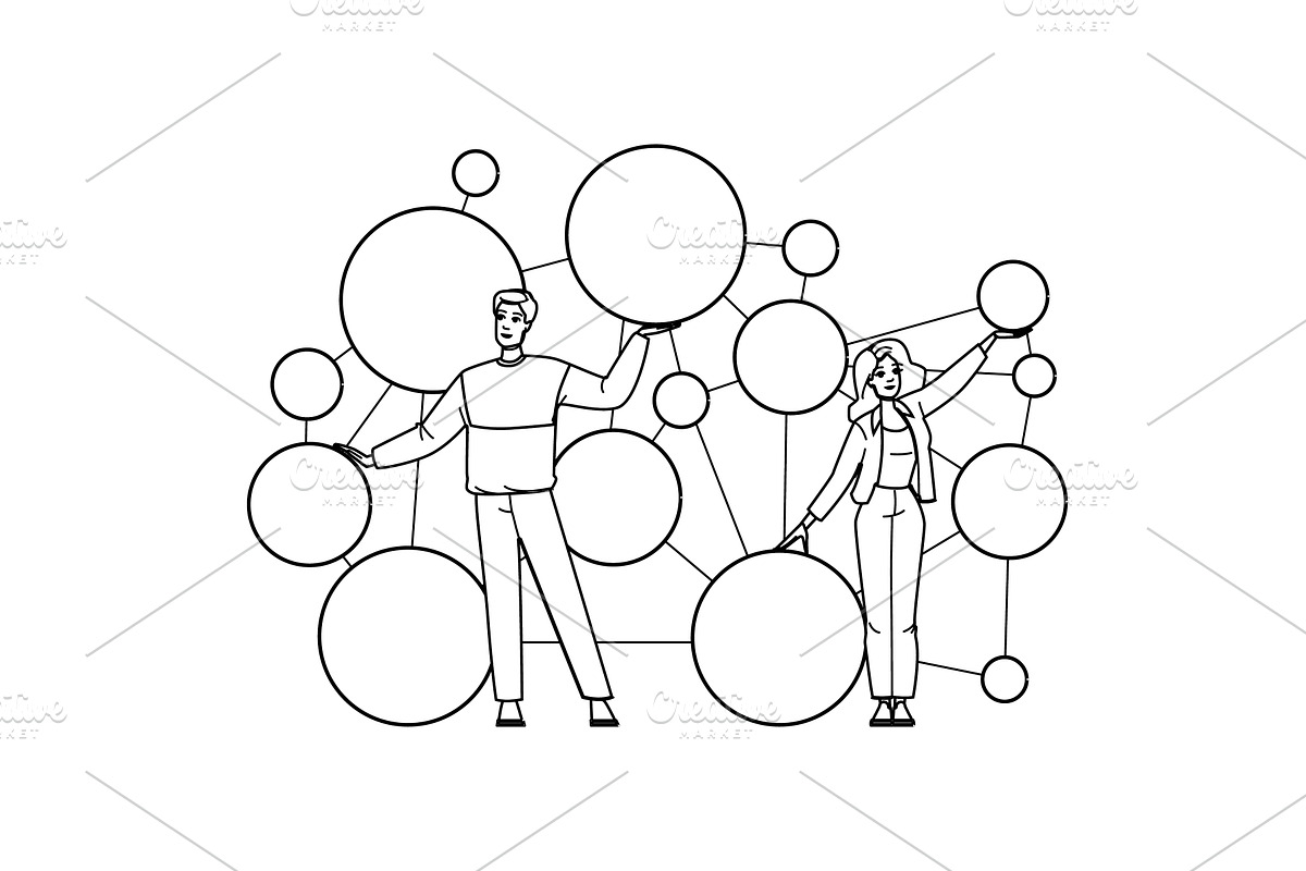 data knowledge graph vector, a Finance Illustration by pikepicture