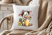 Whimsical Summer Pig Clipart Bundle, a Seasonal Illustration by OK Design (Thumbnail 4 of 6)