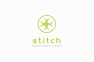 Traditional stitch symbol logo, a Branding & Logo Template by MuzaInspires