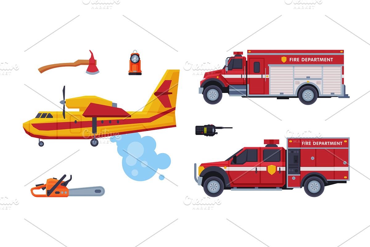 Firefighting Equipment and, an Object Illustration by TopVectors