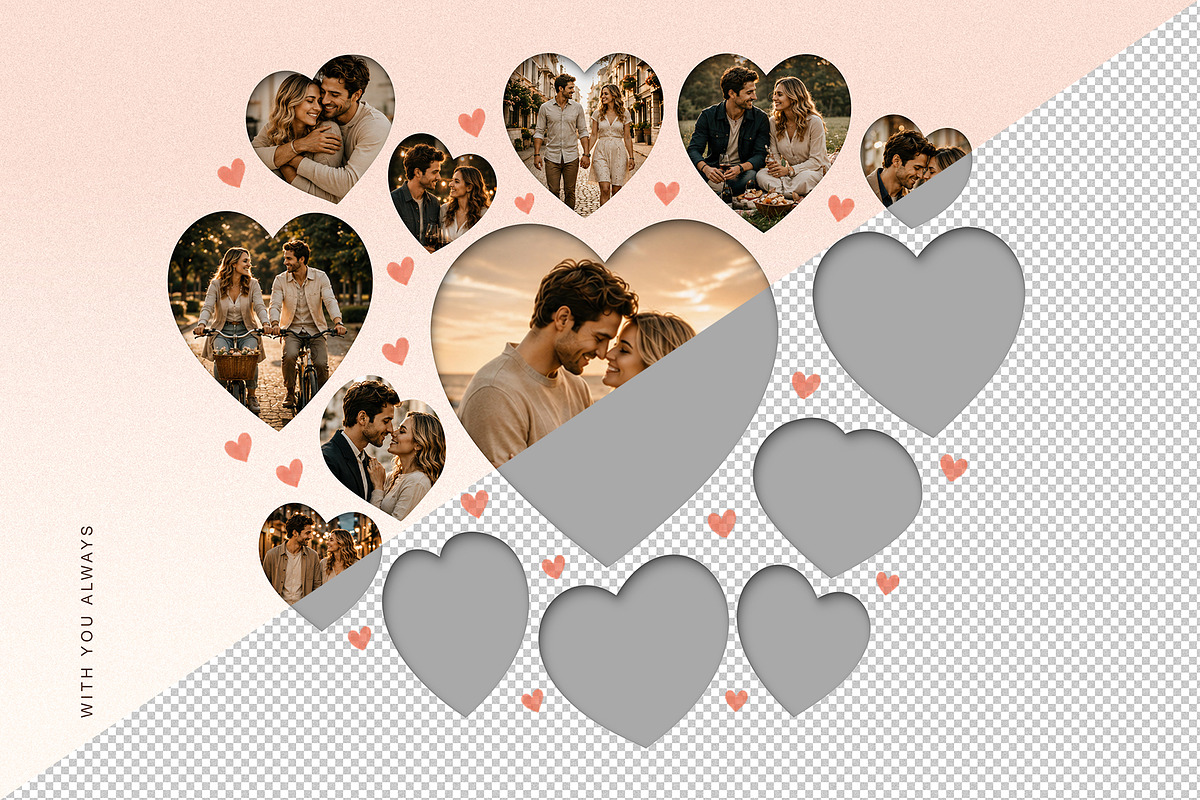 Love Heart Photo Collage Template, a Social Media Template by DesignerCandies (Photo 2 of 5)