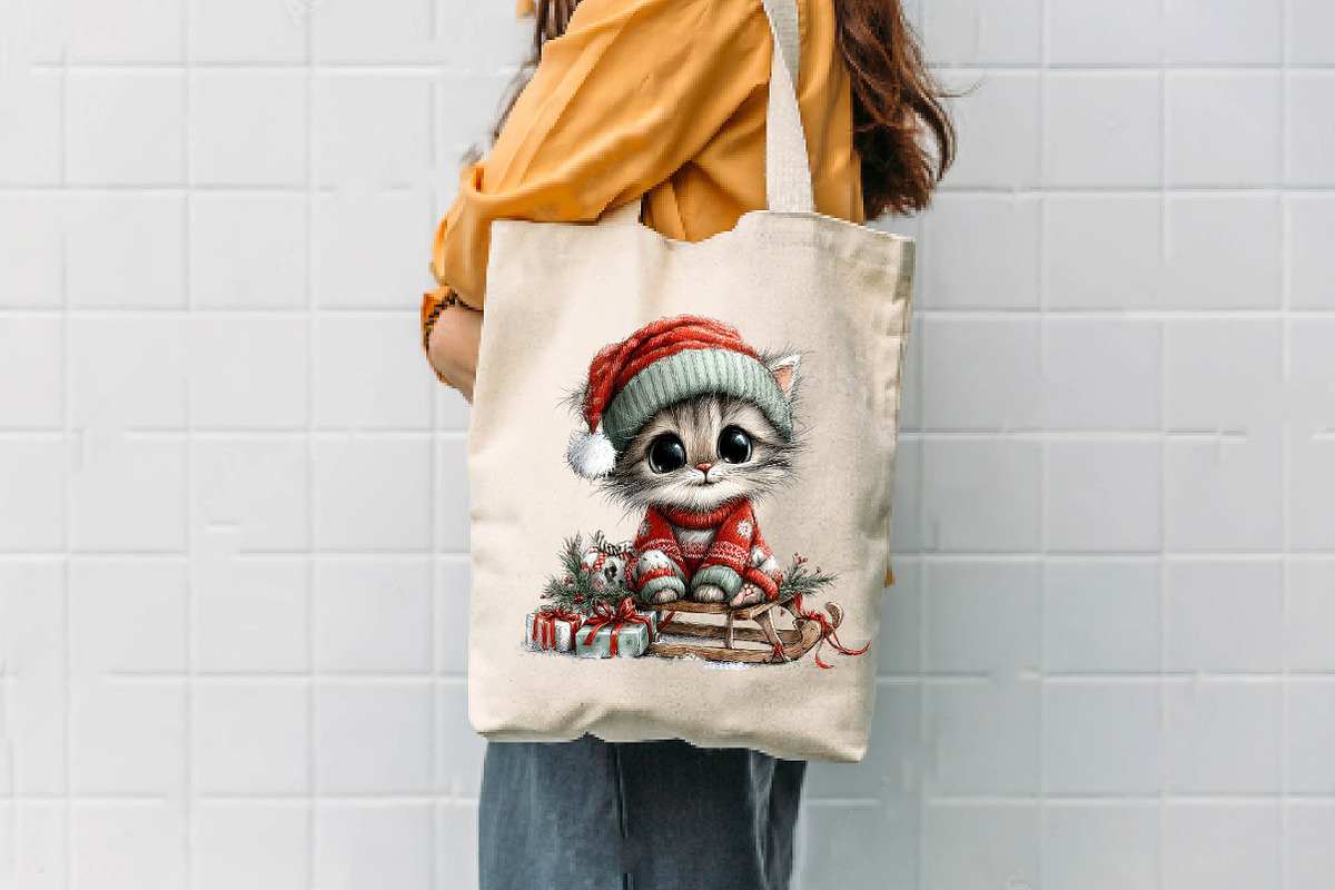 Jolly Christmas Kitten Clipart, a Seasonal Illustration by CreationArt (Photo 7 of 7)