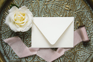 Envelope Front and Back stock photo