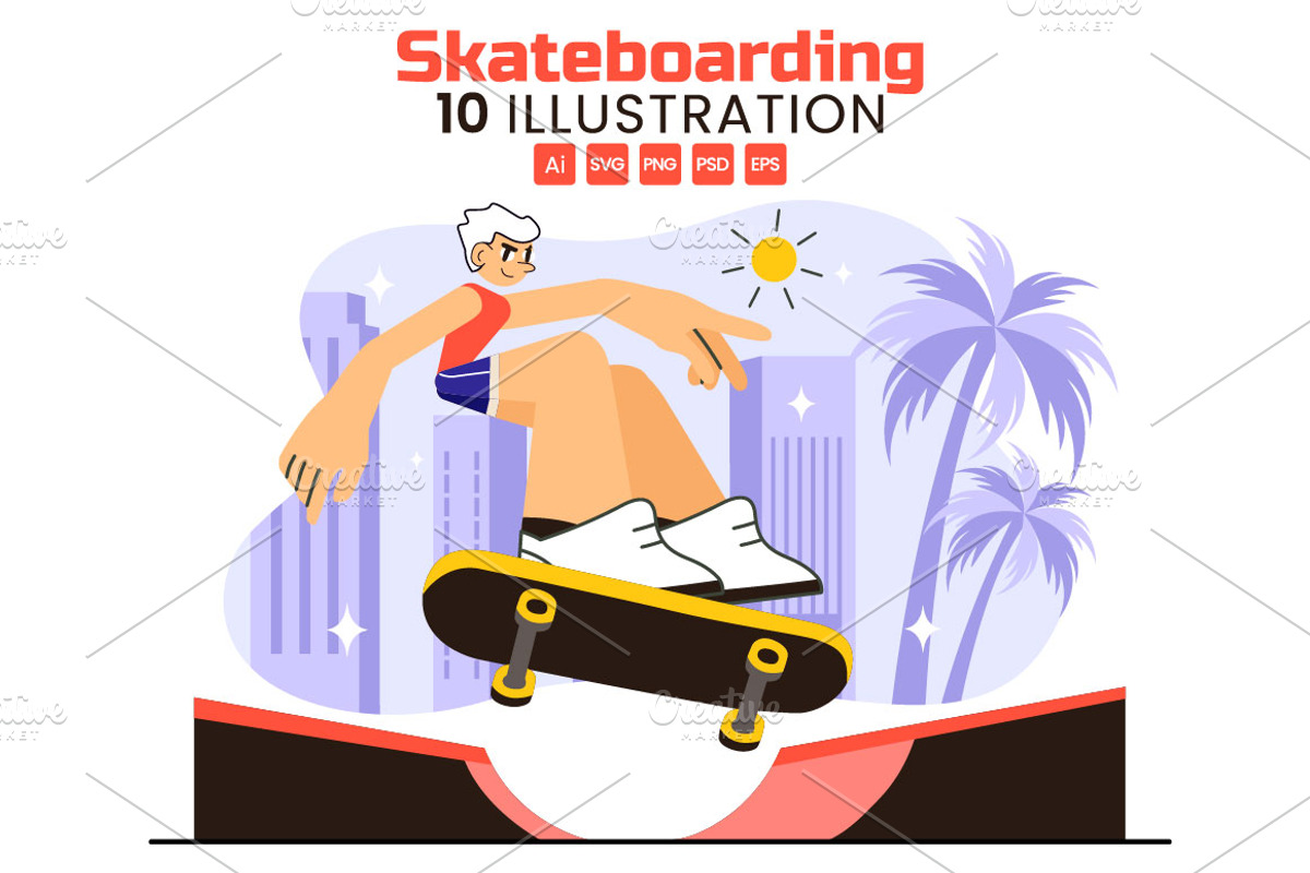 10 Extreme Skateboarding Tricks, a Sport Illustration by denayunebgt (Photo 1 of 4)