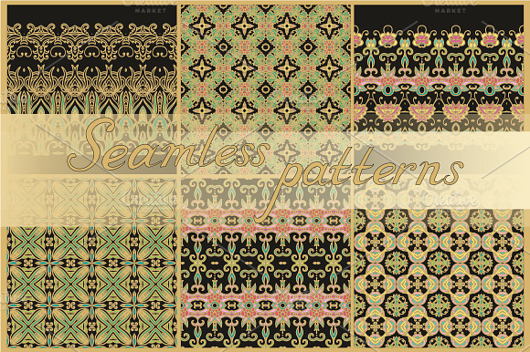 11 seamless ornamental patterns preview 2