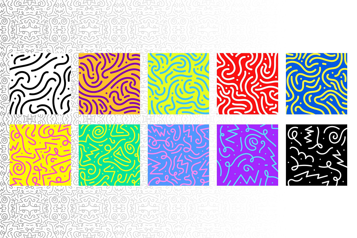 20 Squiggly Line Pattern Background, a Pattern Graphic by Pikgura (Photo 2 of 4)