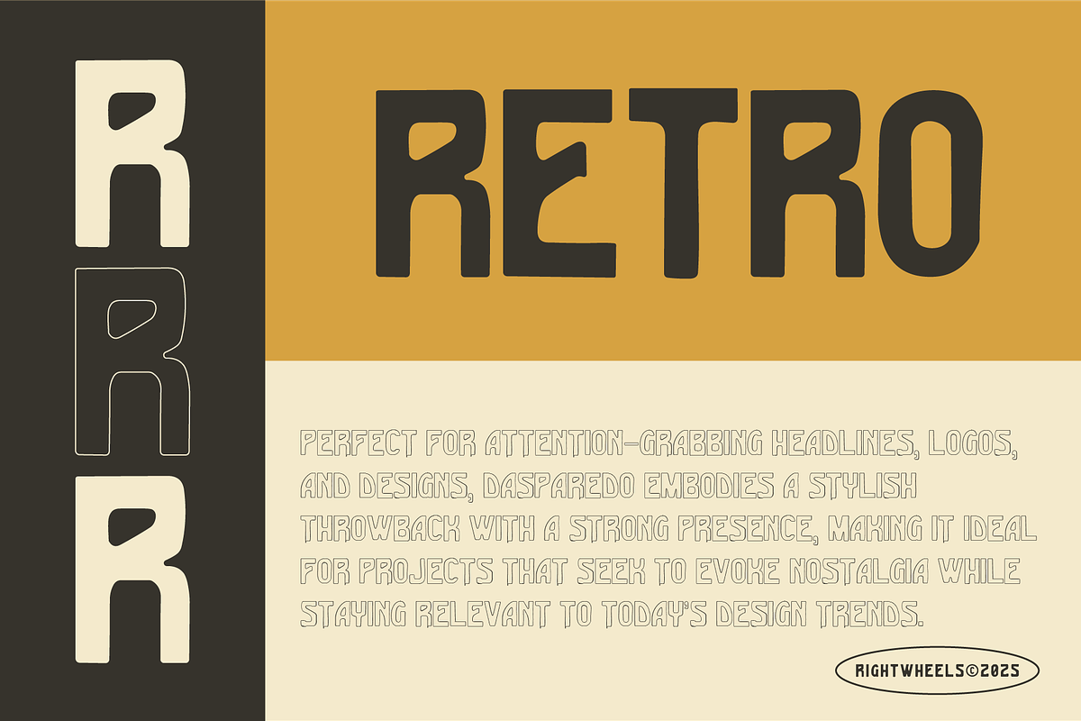 DASPAREDO - Vintage Display Font, a Font by Rightwheels (Photo 3 of 9)