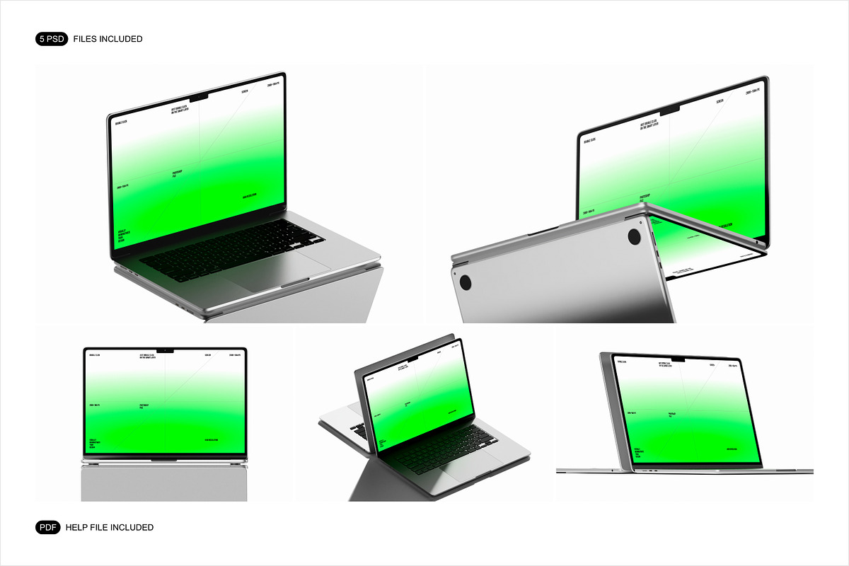 MacBook Mockup Set, a Mac Mockup by Renderteam (Photo 2 of 7)