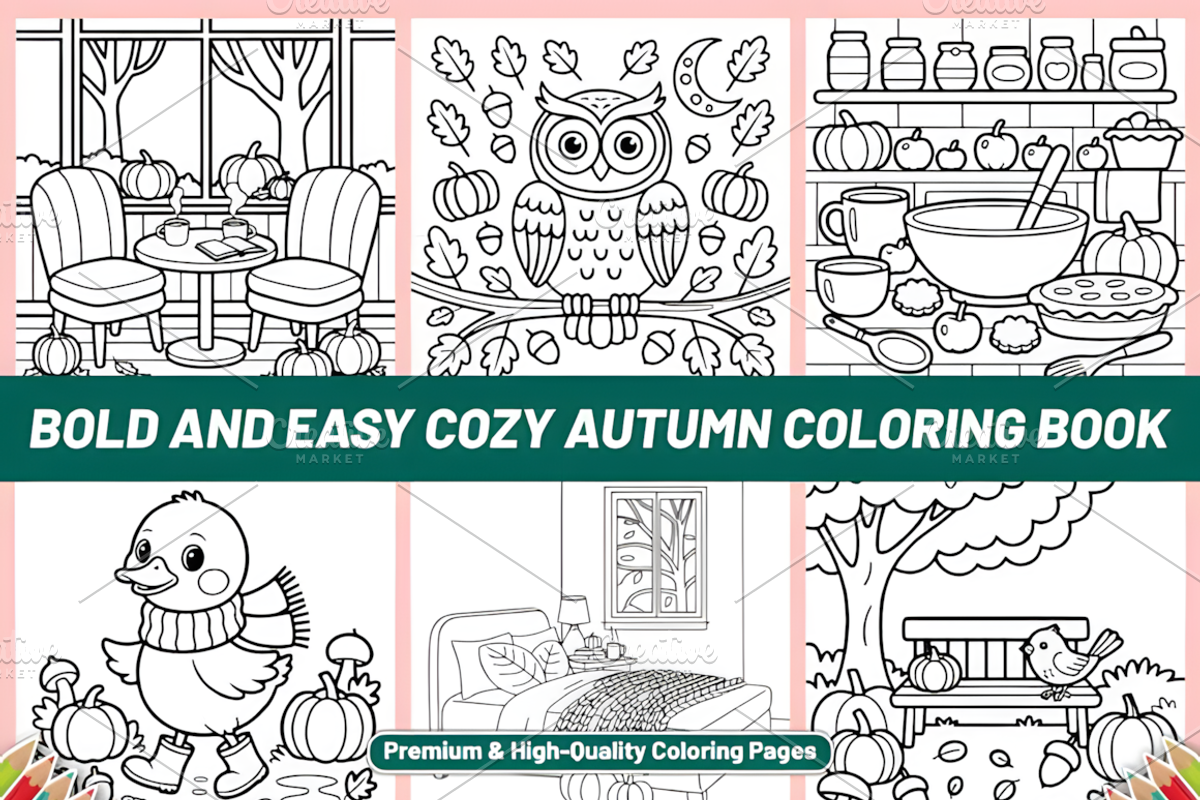 BOLD EASY COZY AUTUMN COLORING, a Seasonal Illustration by Coco Bloom (Photo 3 of 4)