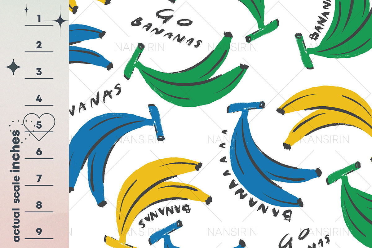 Banana fruit Seamless Pattern Set, a Pattern Graphic by Nansirins Studio (Photo 4 of 9)