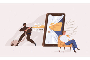 Hacker conduct phishing attack, a Person Illustration by Good Studio