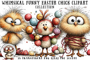 Whimsical Funny Easter Chick Clipart, an Illustration by OK Design (Thumbnail 1 of 6)