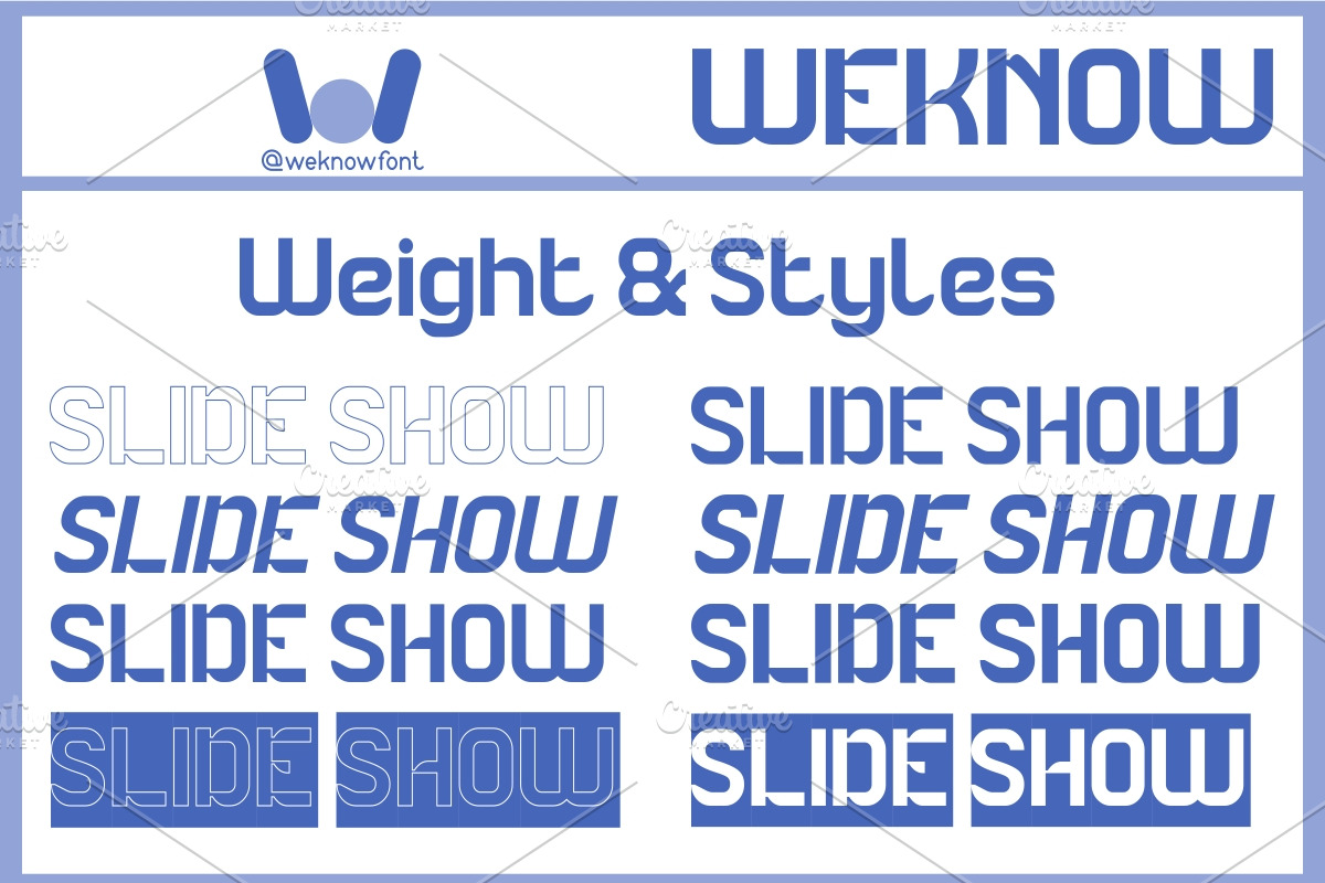 Slide Show font, a Sans Serif Font by weknow (Photo 7 of 8)