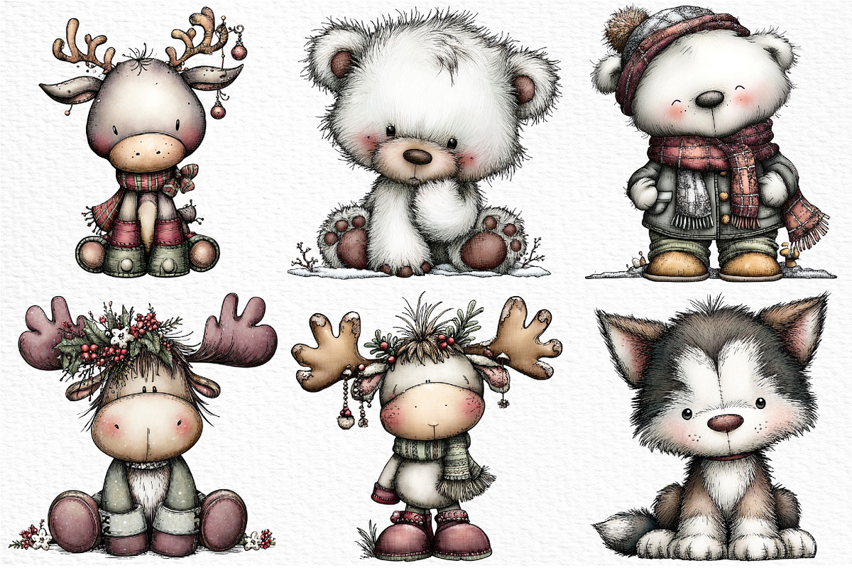 Whimsical Winter Clipart, an Illustration by Craft Nest (Photo 3 of 6)