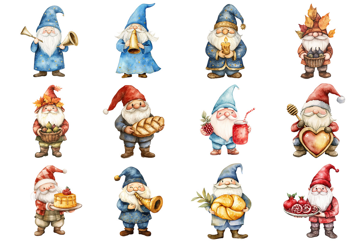 Gnome Rosh Hashanah Clipart, an Illustration by Design Market (Photo 3 of 3)